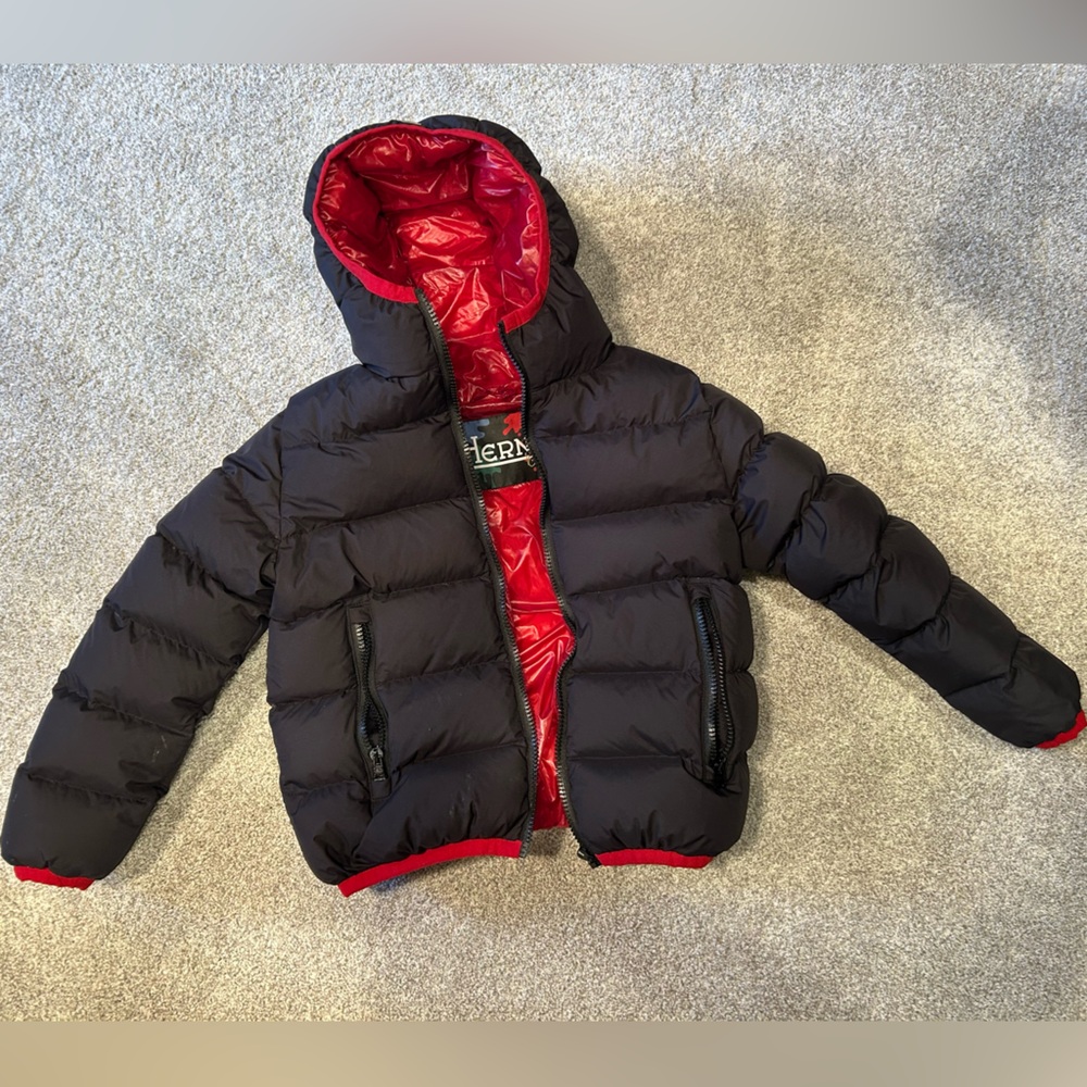 Black and Red Kids Puffer Jacket